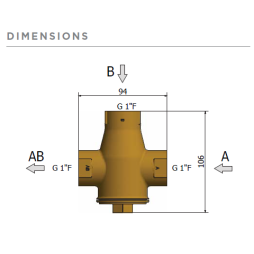 Vanne de charge thermique TSV1 DN25 tarée à 45°C