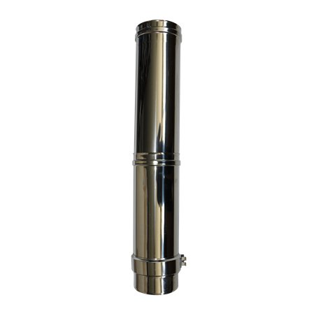 Longueur droite ajustable simple paroi inox de 370 à 560mm - Ø 180