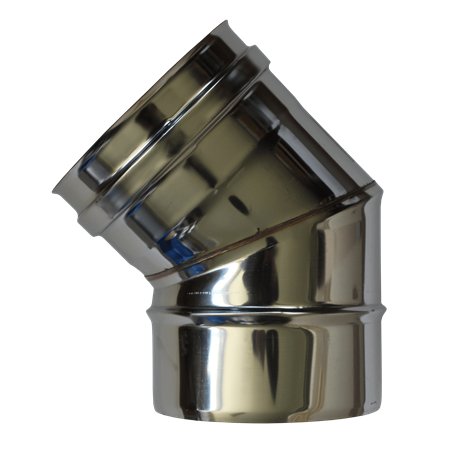 Coude à 45° simple paroi inox  - Ø 200