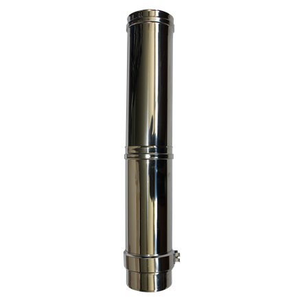 Longueur droite ajustable simple paroi inox de 370 à 560mm - Ø 200