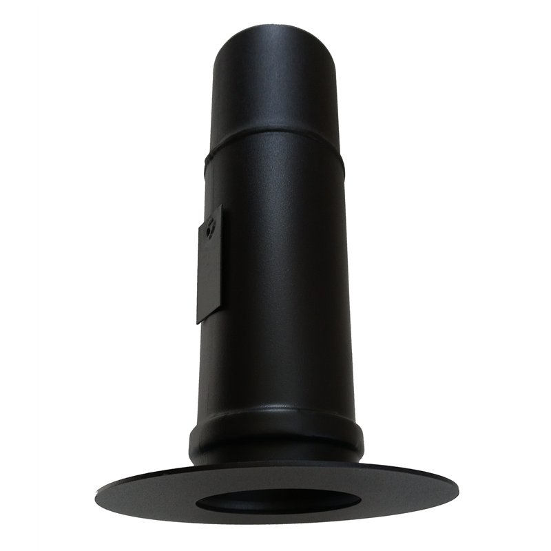 Longueur droite mâle ajustable avec rosace noir - Ø 100 Longueur droite mâle ajustable avec rosace noir - Ø 100
