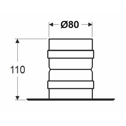 Rosace avec manchon noir - Ø 80
