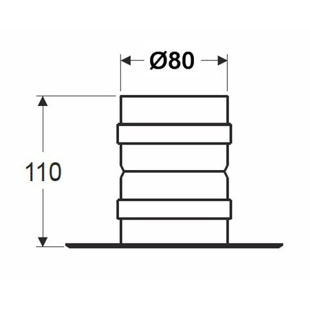 Rosace avec manchon noir - Ø 80