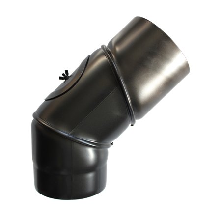 Coude à 90° orientable acier noir - Ø 130